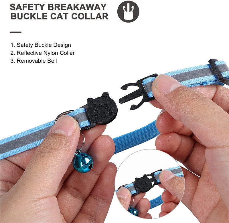 TrackSafe nylon pet collar with AirTag-compatible holder