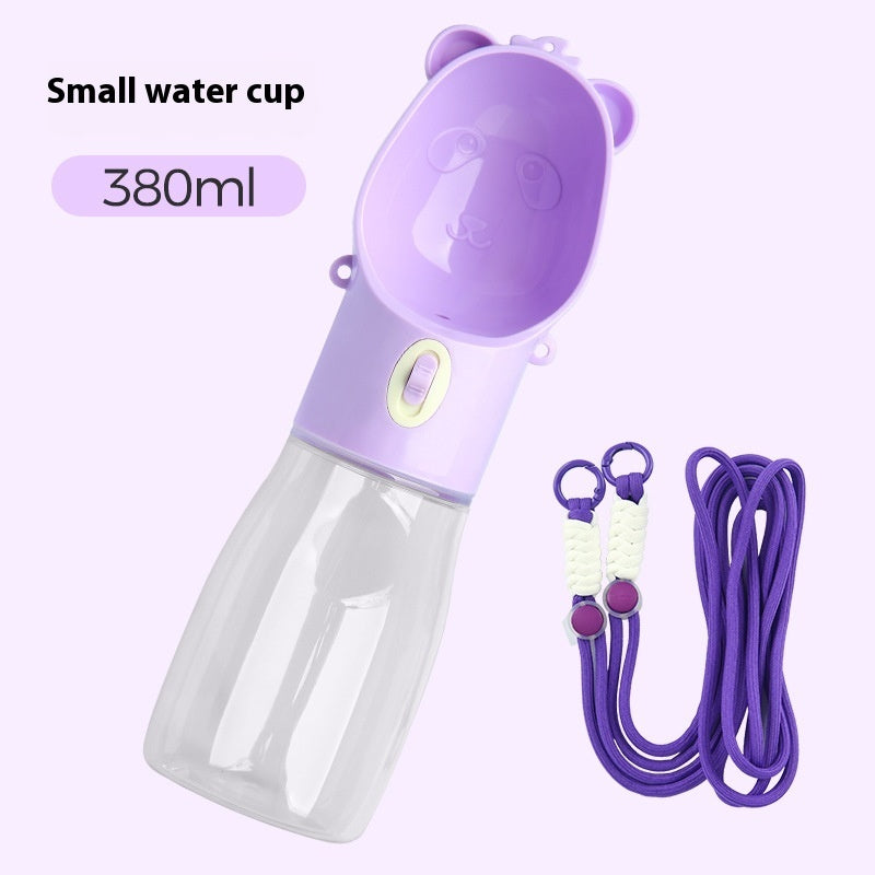 GoSip portable water bottle with integrated dog drinking trough