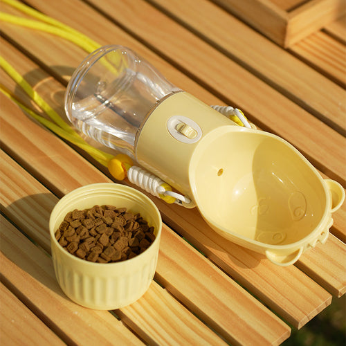 GoSip portable dog water bottle with built-in drinking trough